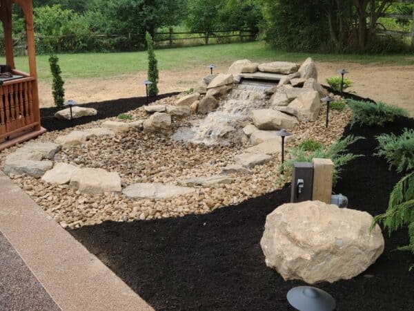 water feature adds relaxing sounds